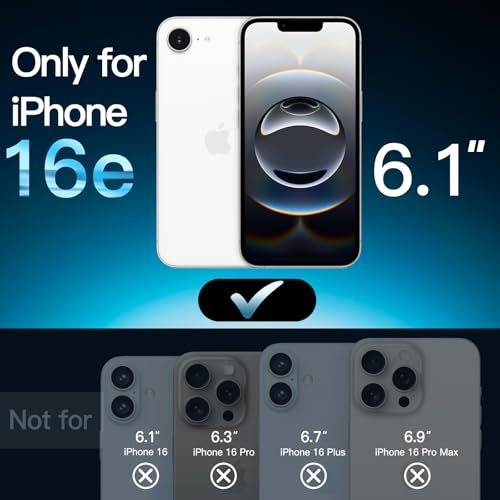 JETech Full Coverage Screen Protector for iPhone 16e 6.1-Inch 2025 HD Clear 9H Tempered Glass Film Case-Friendly 3-Pack