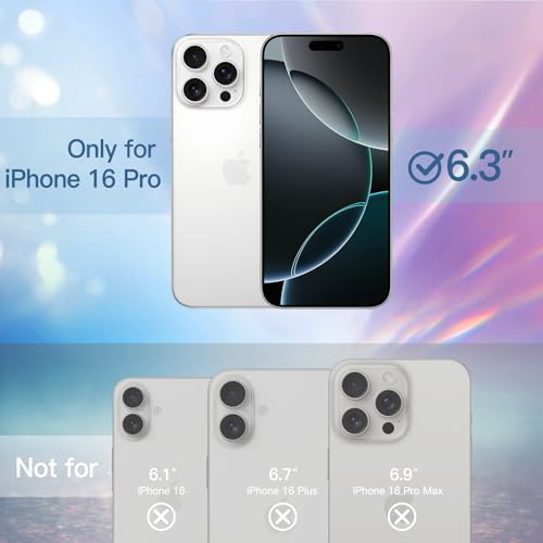 JETech Glitter Case for iPhone 16 Pro Cute Sparkly Shockproof Phone Bumper Cover for Women and Girls (Pink)  
JETech Gli